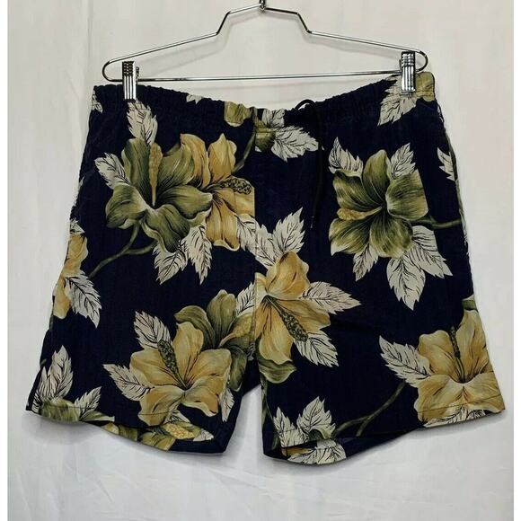 Nautica Men Swim Trunks Flower Shorts Adult Size M All Over Print Bathing Suit - Picture 2 of 7